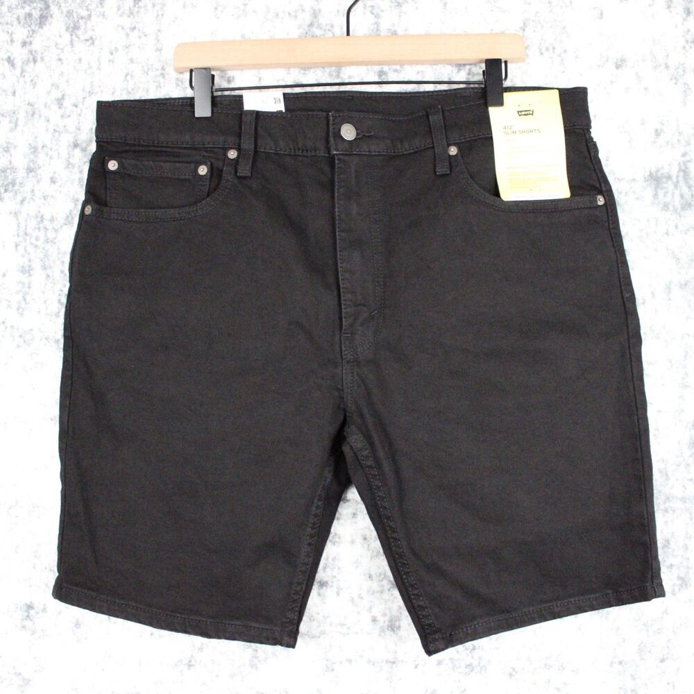 NEW Levi’s Performance 412 Slim Fit Stretch Men's Size 38 Black Jean Shorts